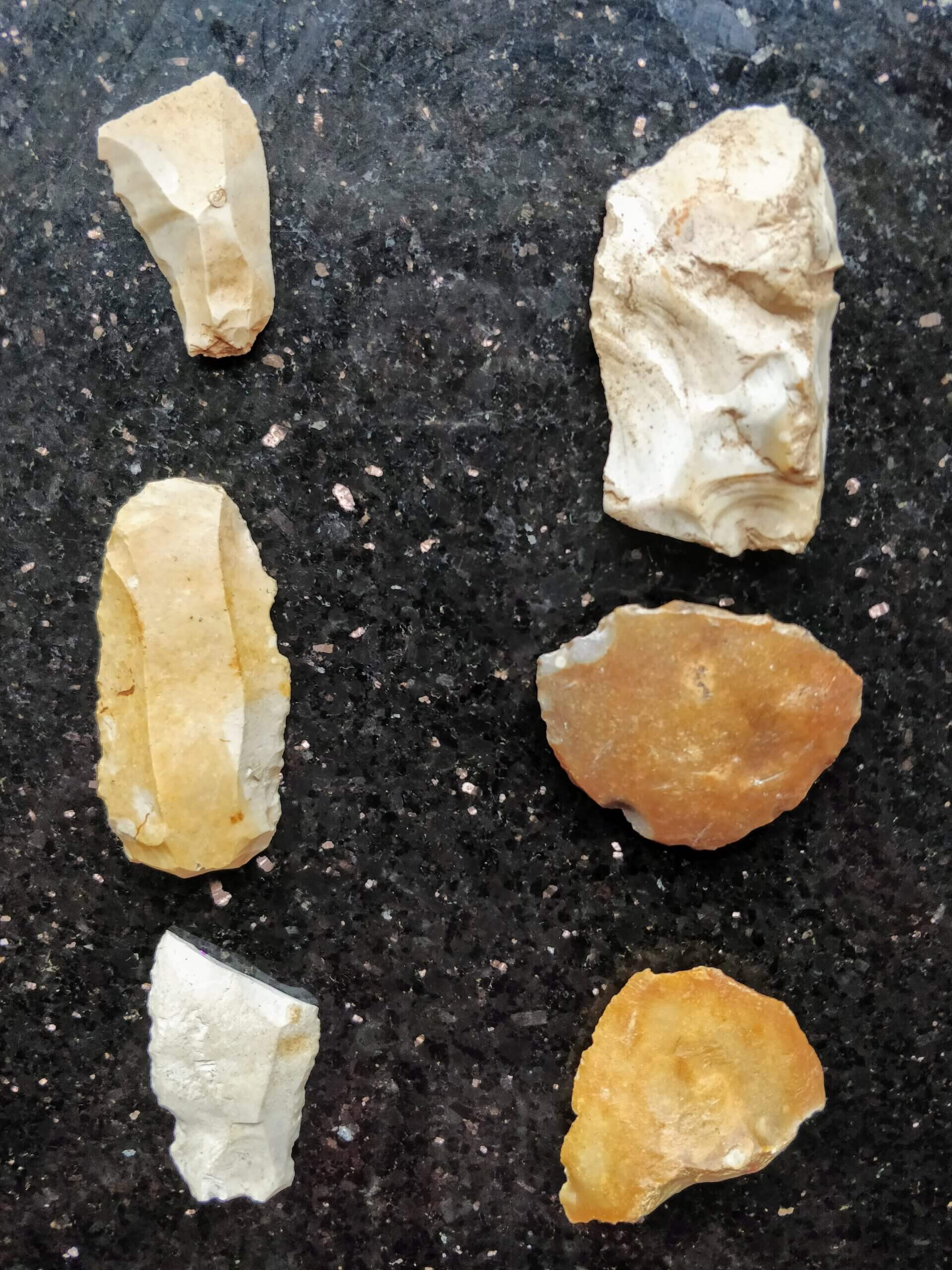 Selection of Stone Age flints found in Glenshesk