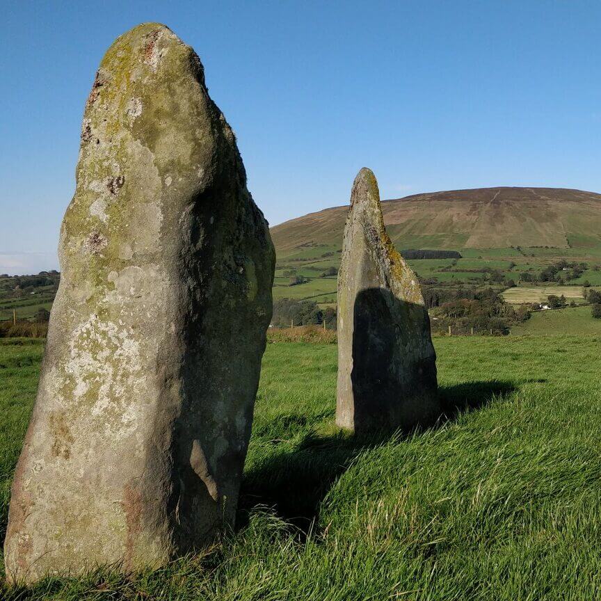 The Ancient Duncarbit Standing Stones, at Slaught, Glenshesk, Ballycastle