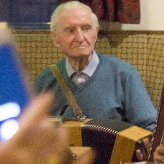 Leo Brown from Greenan's Glenshesk, on the accordion at O'Connor's Bar, Ballycastle
