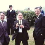 PJ McMullan, Randal McDonnell and Frank McBride, at St Patrick's and St Brigit's Church, Ballycastle, 1970's. Photo - Anne McCaughan PJ McMullan, Randal McDonnell and Frank McBride, at St Patrick's and St Brigit's Church, Ballycastle, 1970's. Photo - Anne McCaughan